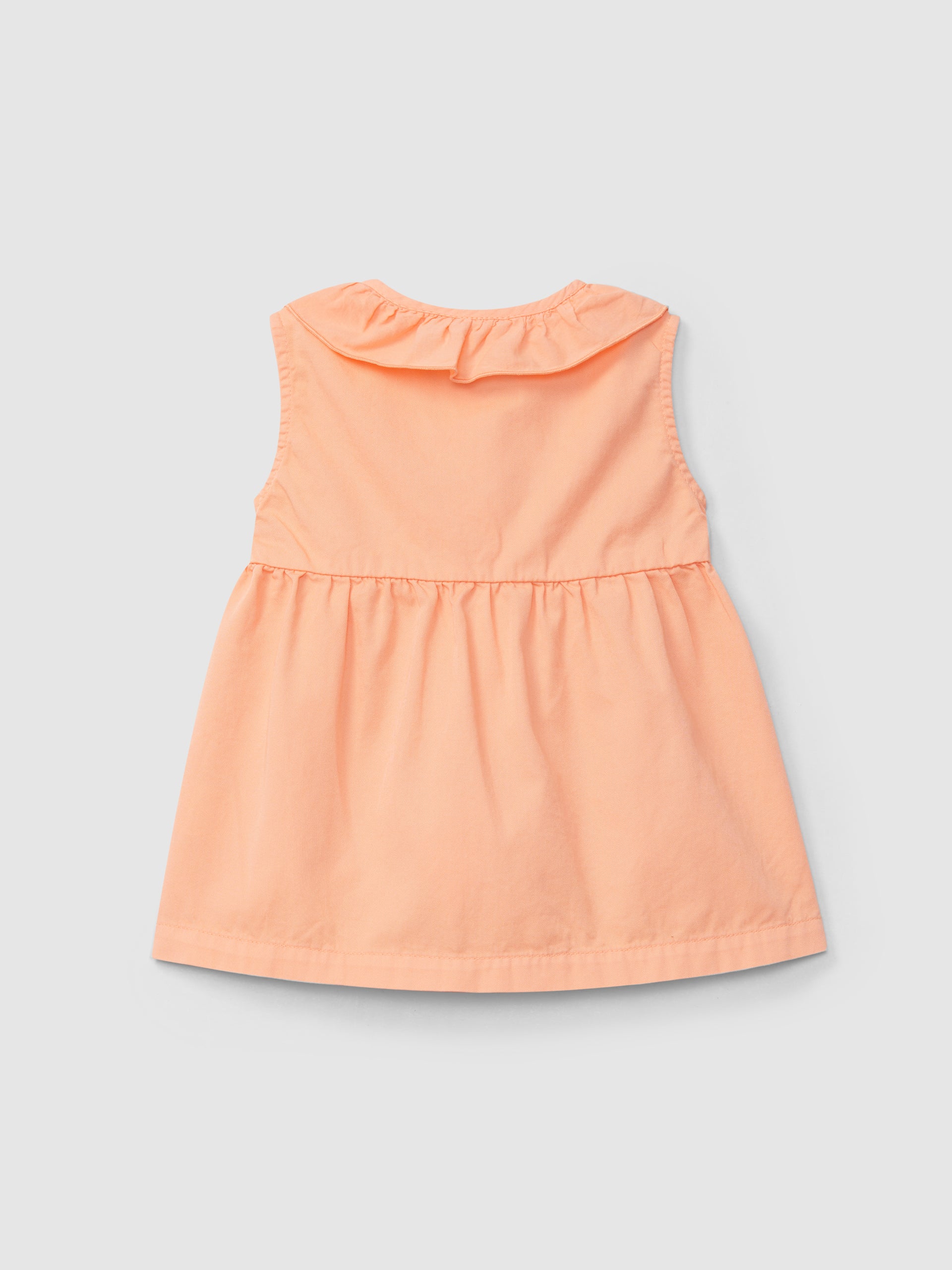 Ruffle Collar Twill Dress
