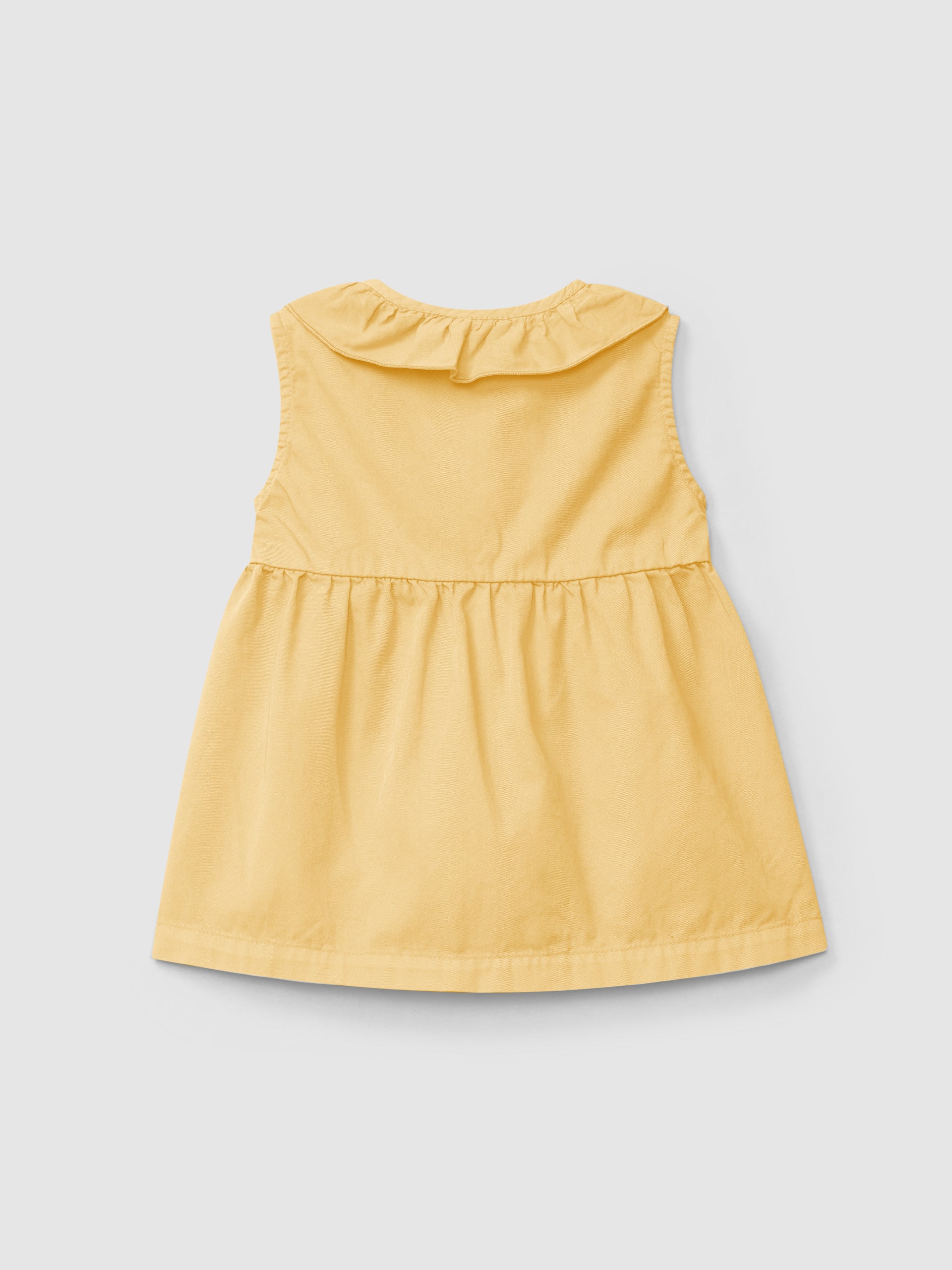 Ruffle Collar Twill Dress