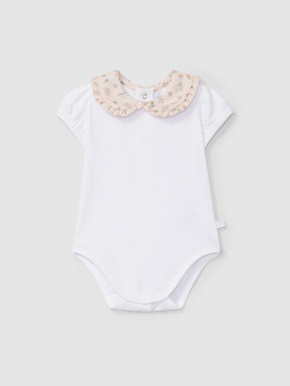 Body Gola em Tecido Estampado Floral