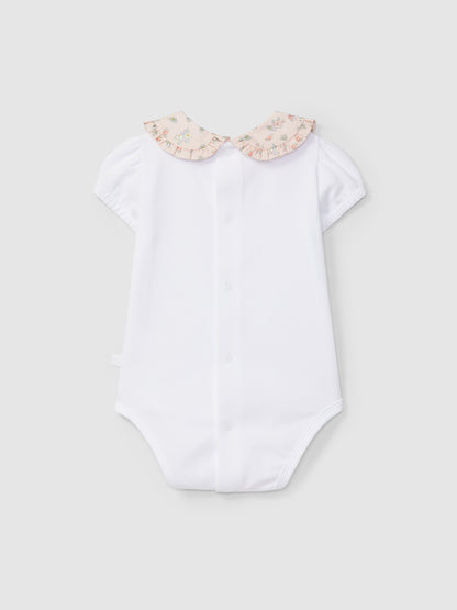 Body Gola em Tecido Estampado Floral