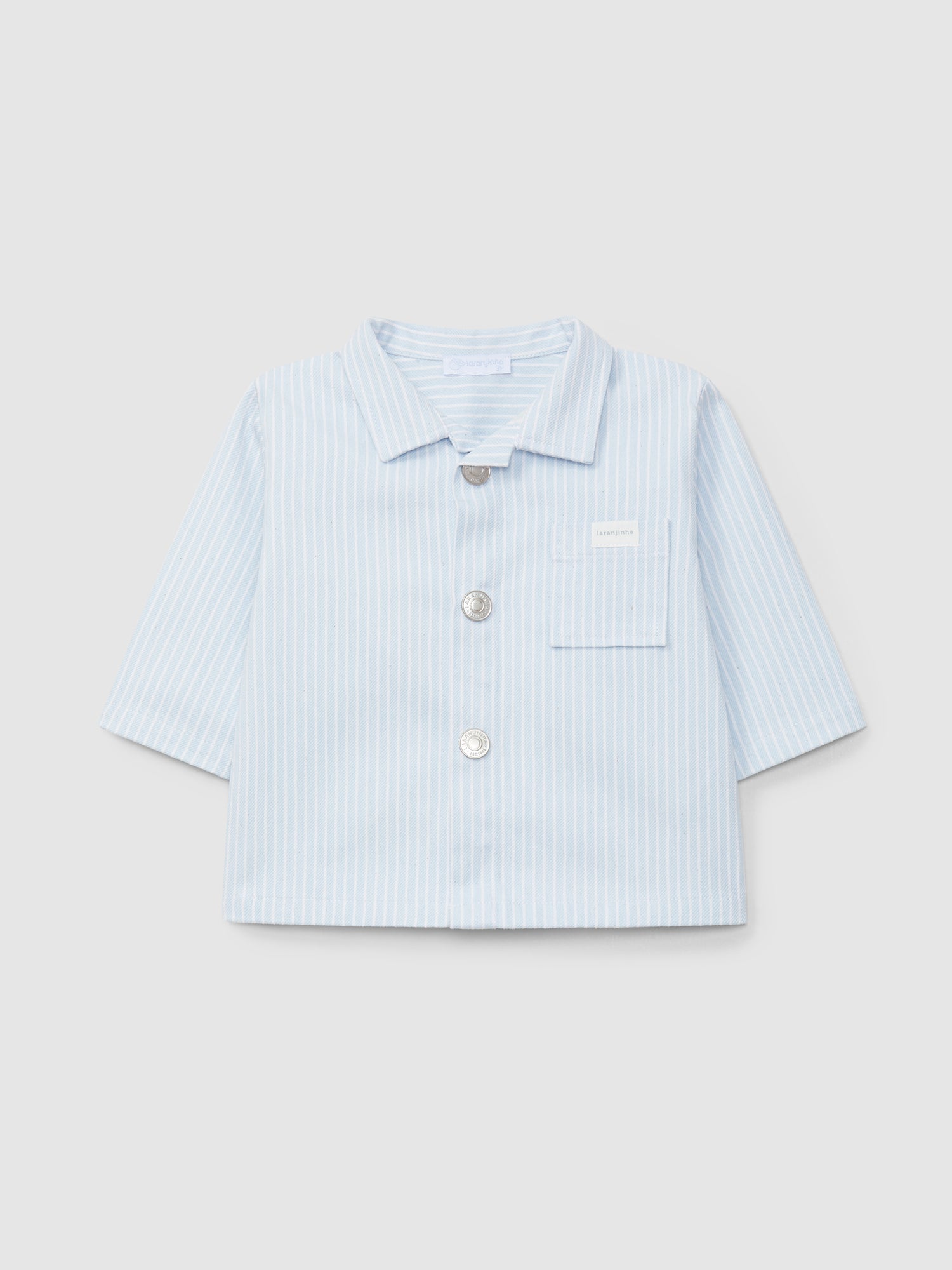Camisa Tecido Denim de Riscas