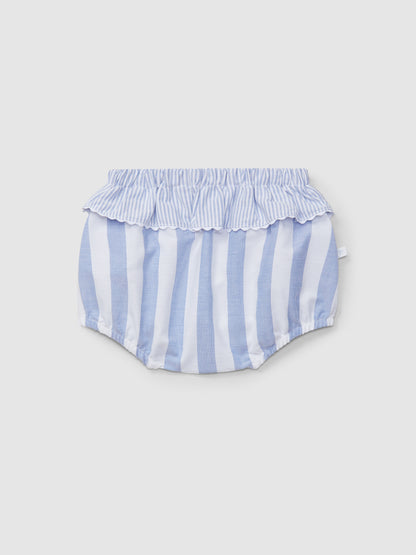 Calções Pull-Up Folho Oxford de Riscas