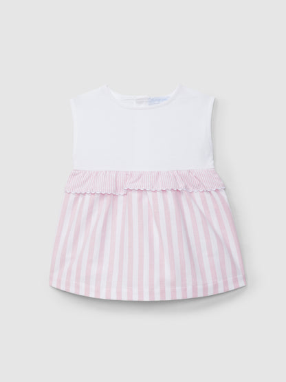 Vestido Piqué e Oxford de Riscas