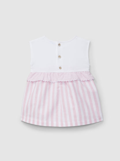 Vestido Piqué e Oxford de Riscas