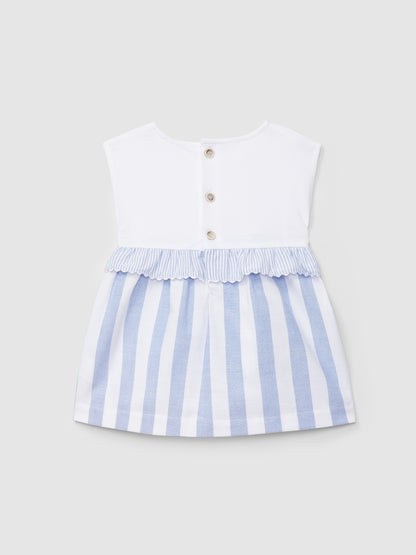 Vestido Piqué e Oxford de Riscas