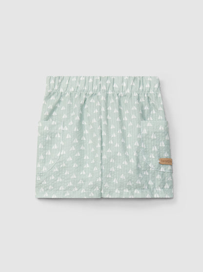 Calções Pull-Up Seersucker Estampado