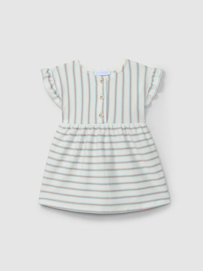 Vestido Felpa de Riscas Multicolor