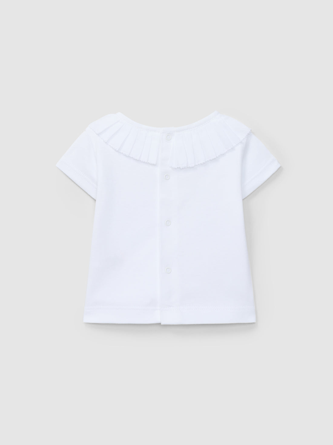 T-shirt à manches courtes avec col plissé