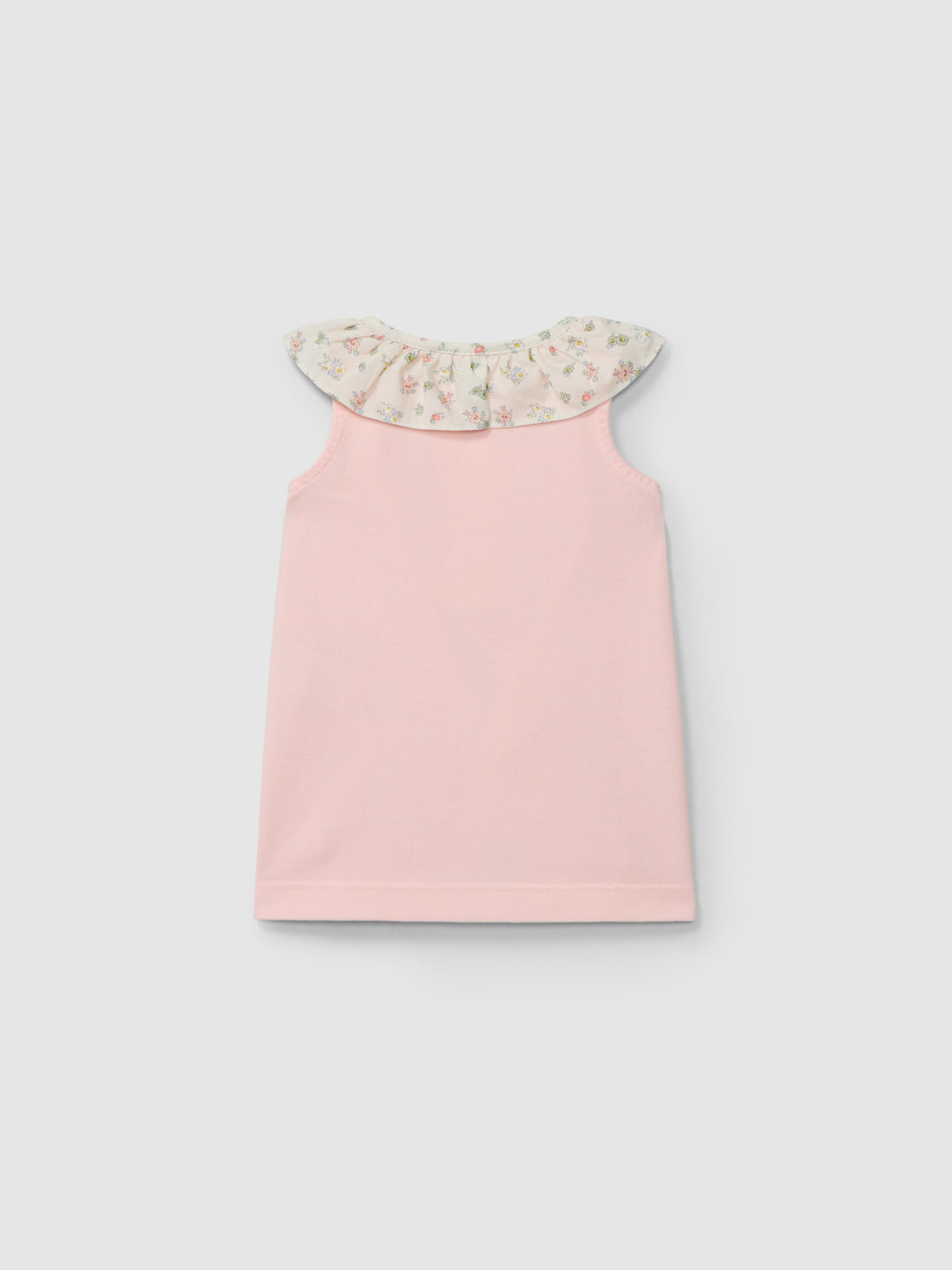 Vestido Piqué com Gola de Folho