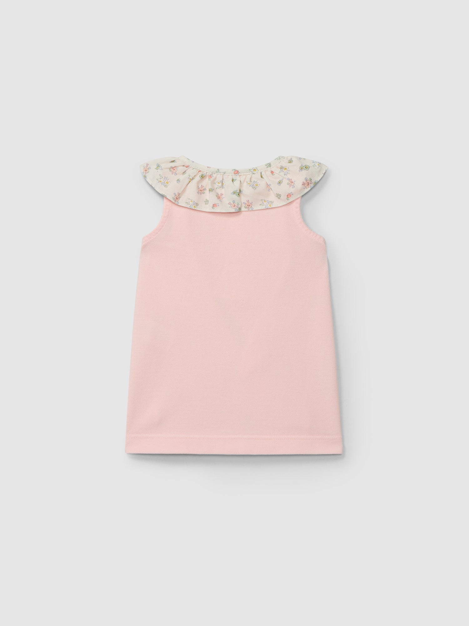 Vestido Piqué com Gola de Folho