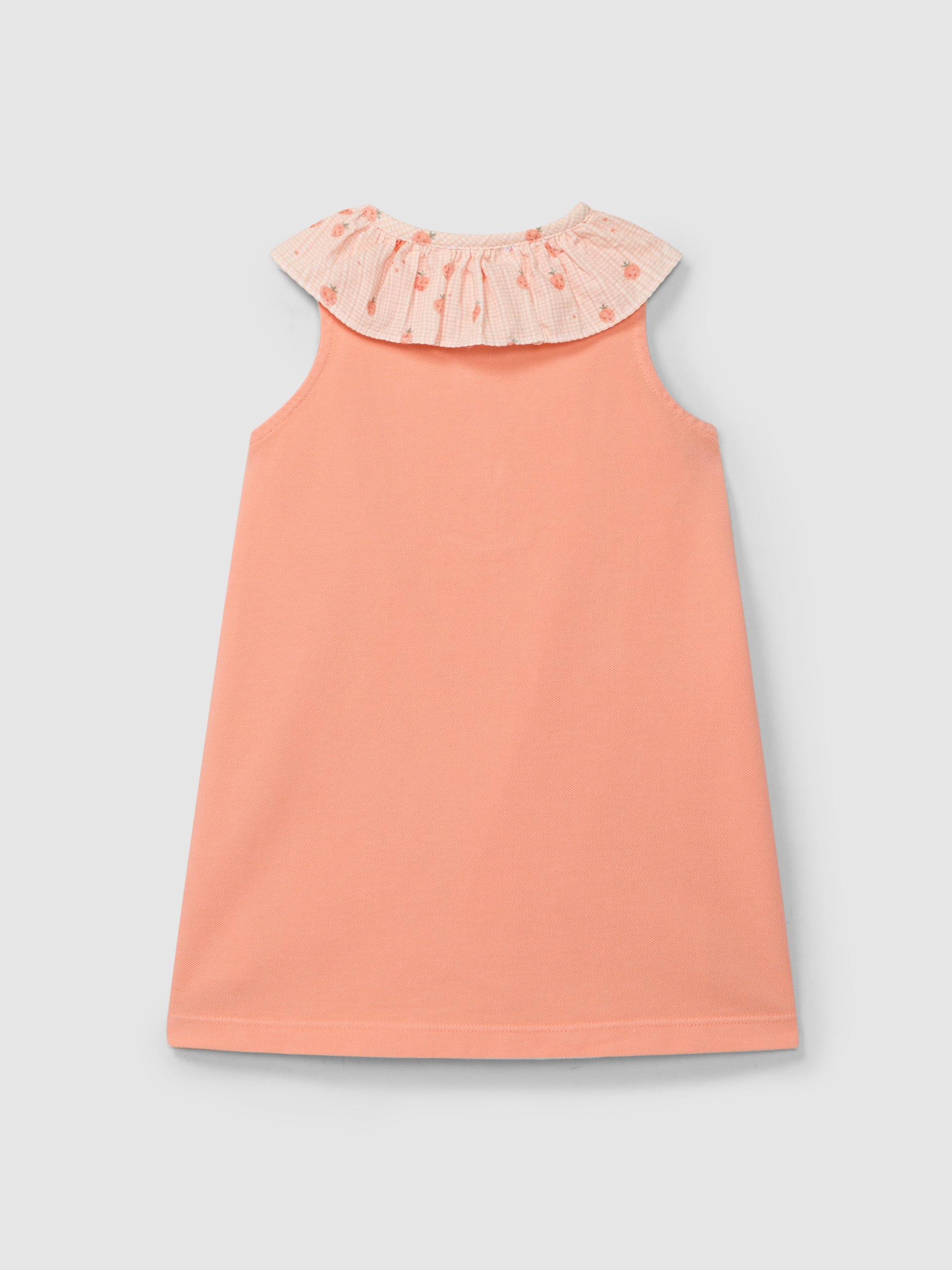 Vestido Piqué com Gola de Folho