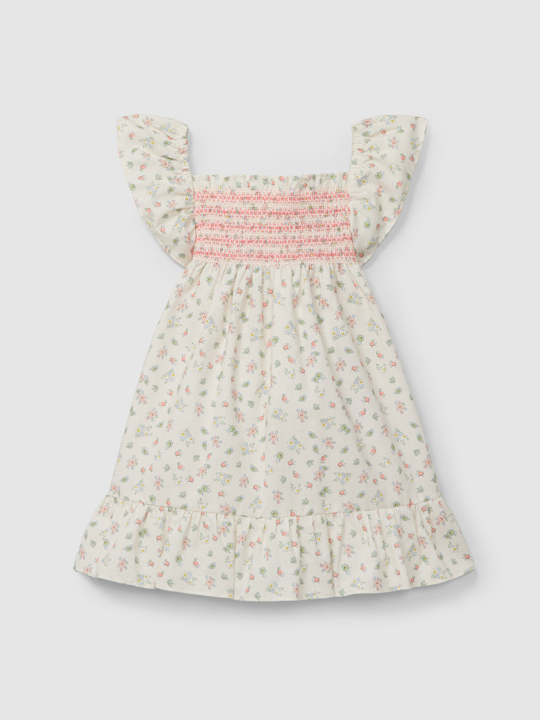 Vestido Estampado Floral com Smocks