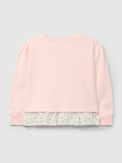 Sweatshirt Felpa com Folho de Tecido