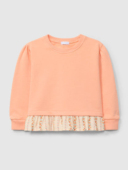 Sweatshirt Felpa com Folho de Tecido