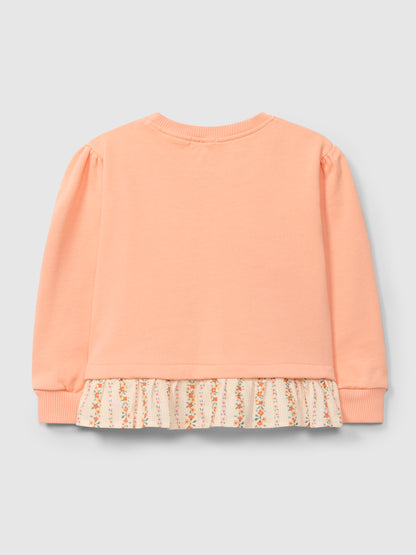 Sweatshirt Felpa com Folho de Tecido