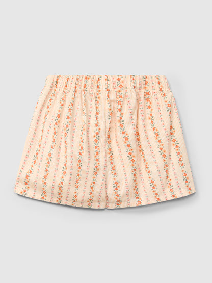 Calções Pull-up Micro-Vichy e Flores