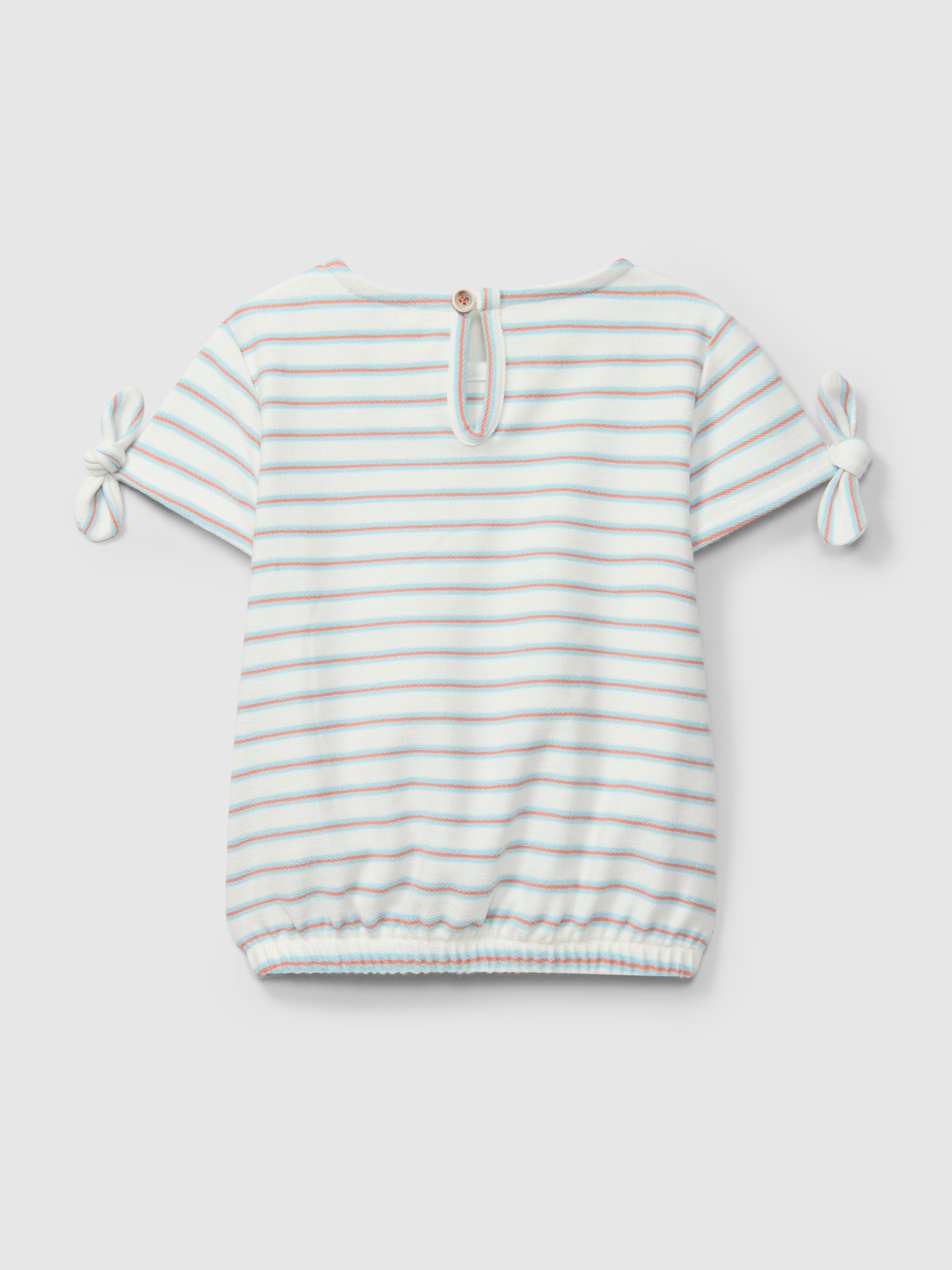 T-shirt em Felpa de Riscas Multicolor