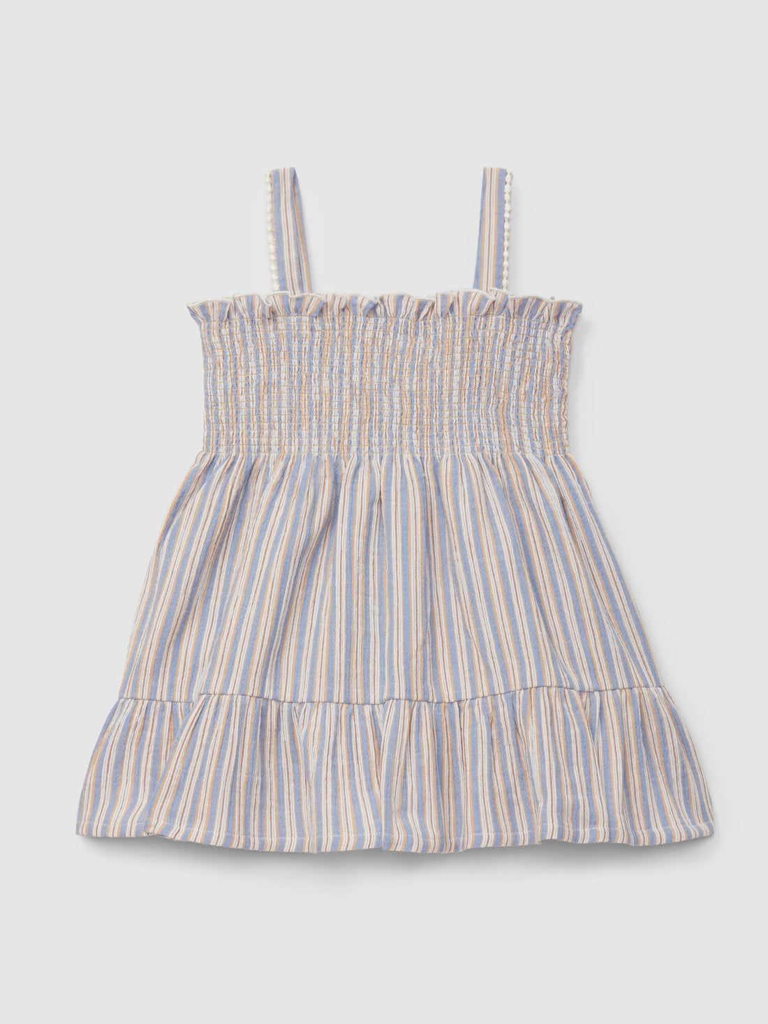 Vestido de Alças Riscas Multicolor
