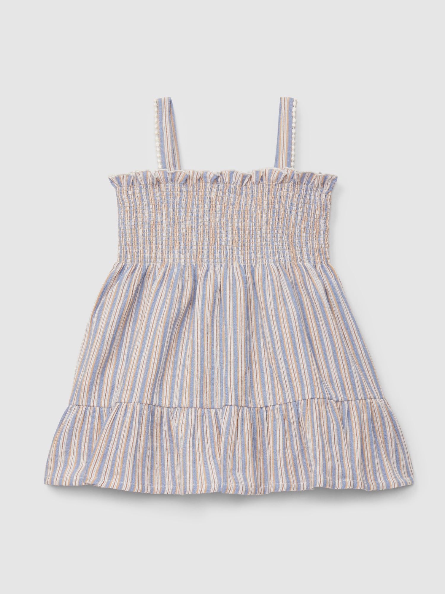 Vestido de Alças Riscas Multicolor