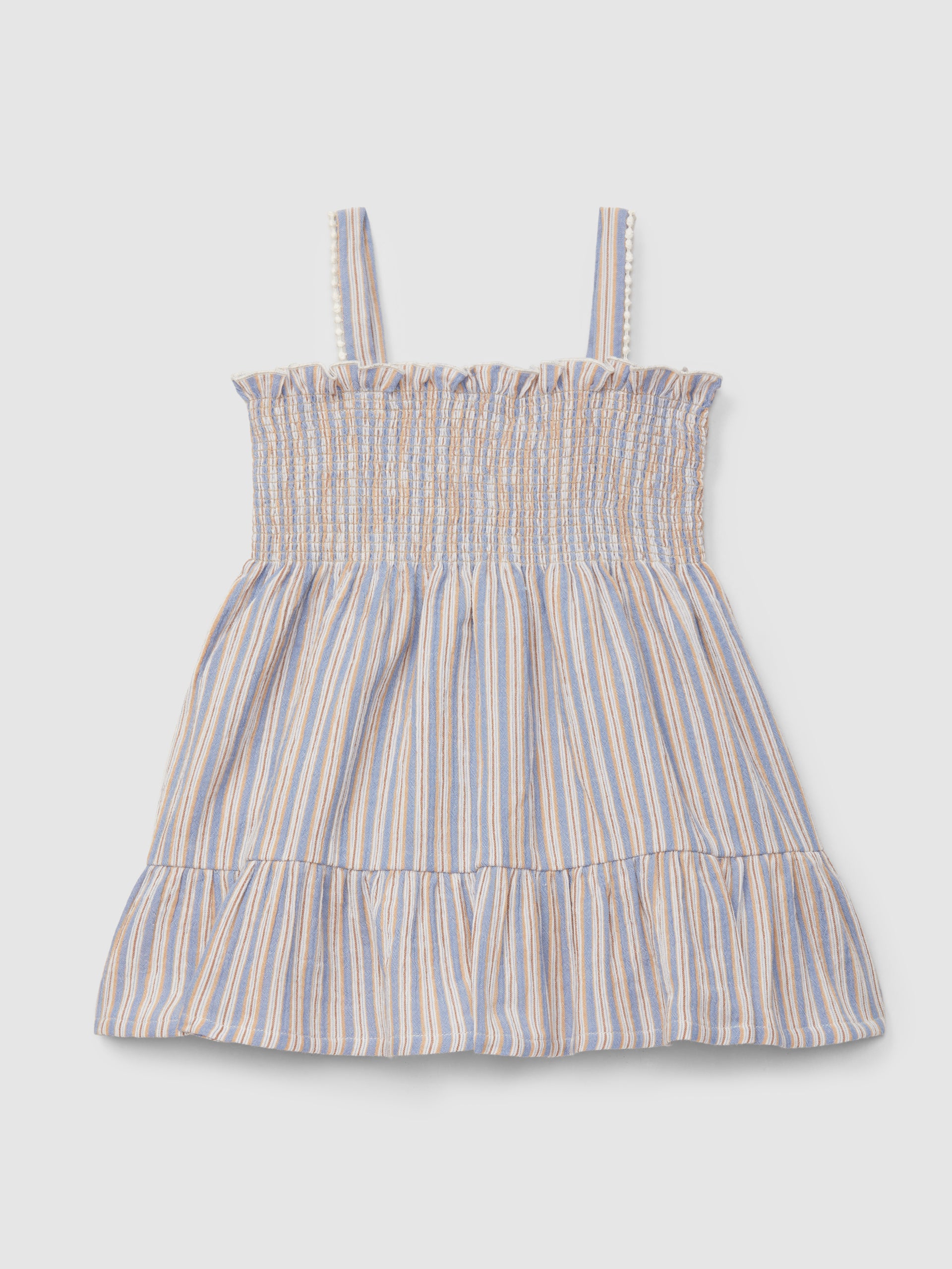 Vestido de Alças Riscas Multicolor