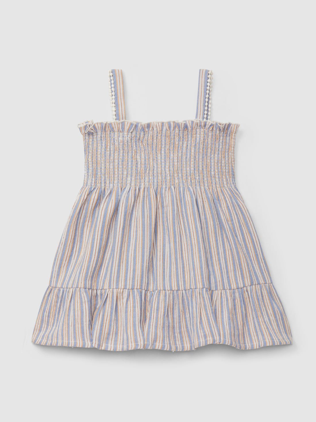 Vestido de Alças Riscas Multicolor