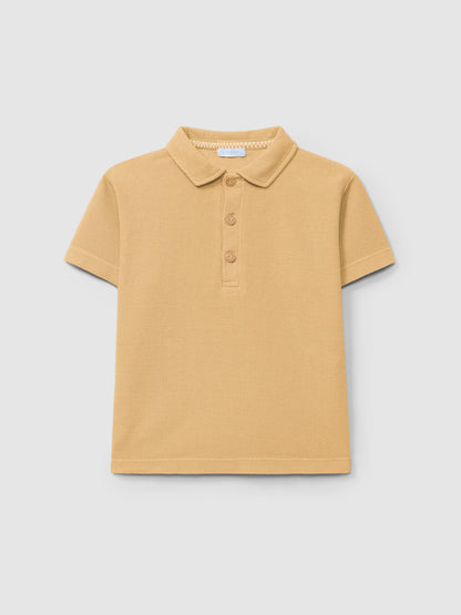 Polo Liso em Malha Waffle