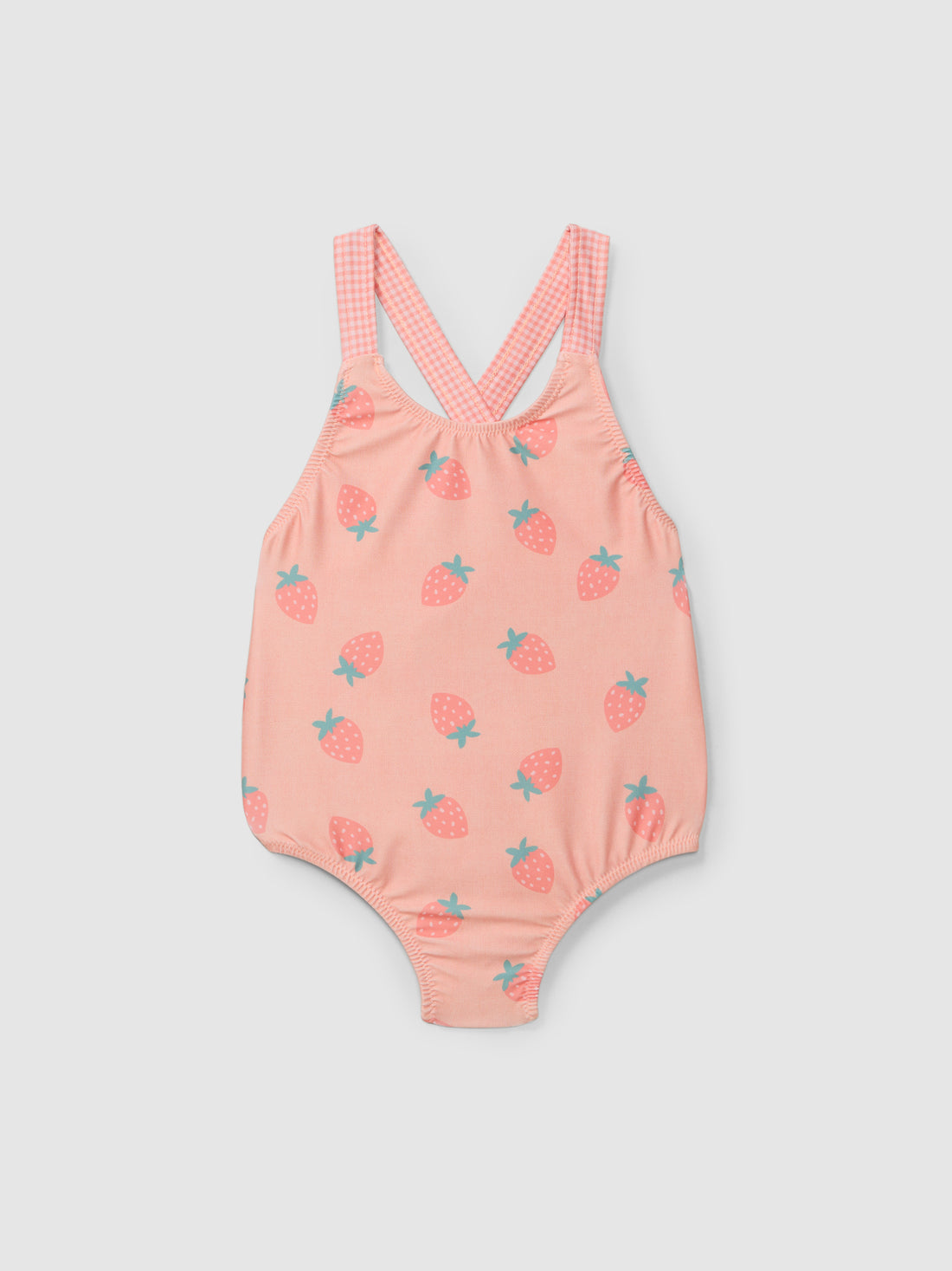 Strawberries and Vichy Check Swimsuit