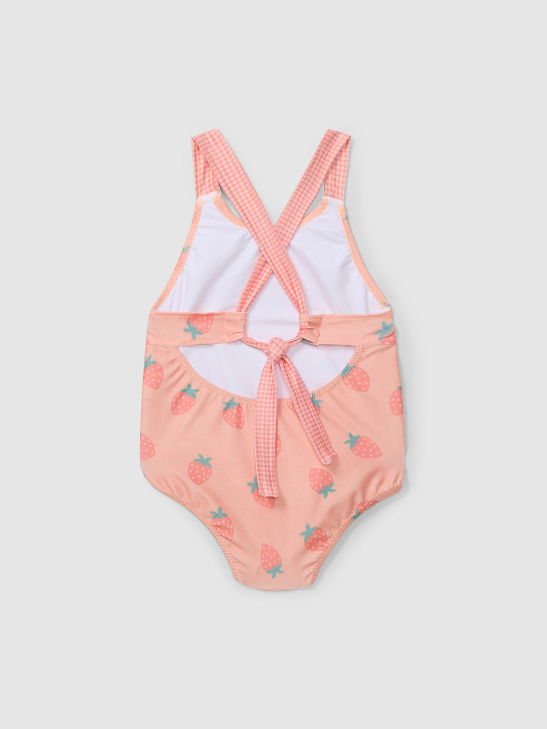 Strawberries and Vichy Check Swimsuit